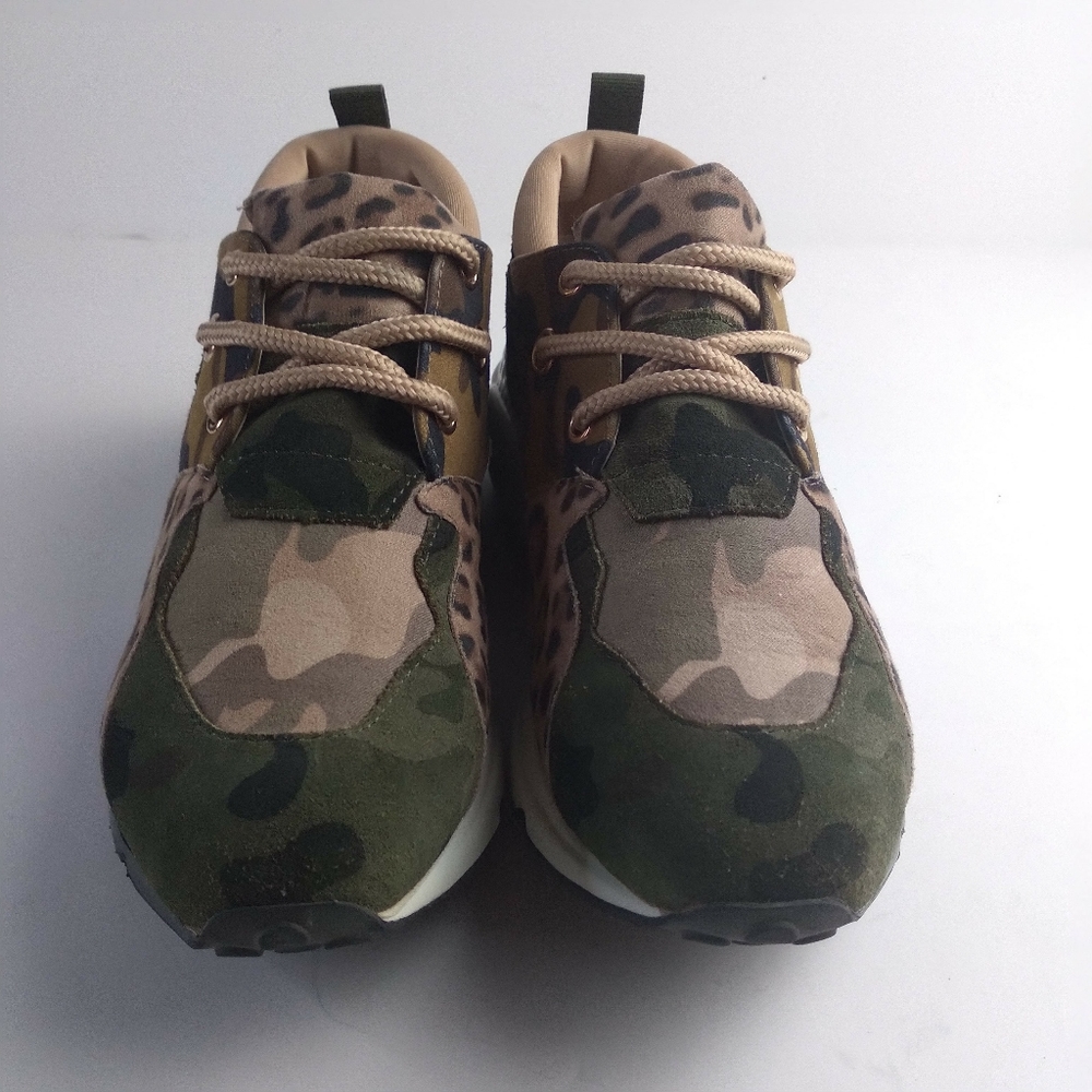 Steve Madden cliff kakki and green camo animal print p sneakers size 7.5 - Picture 6 of 10